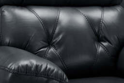 Cody Black Faux Leather Quilted Back Manual Reclining 2 Seater - thumbnail 6