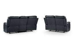 Cody Black Faux Leather Quilted Back Manual Reclining 2 Seater - thumbnail 4