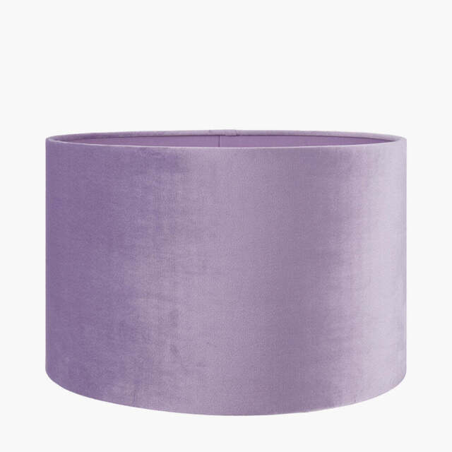 Rene 40cm Lilac Velvet Cylinder Lampshade - image 1