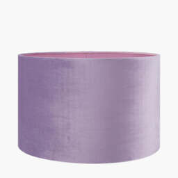 Rene 40cm Lilac Velvet Cylinder Lampshade - thumbnail 2
