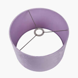 Rene 40cm Lilac Velvet Cylinder Lampshade - thumbnail 4