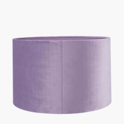 Rene 40cm Lilac Velvet Cylinder Lampshade - thumbnail 3