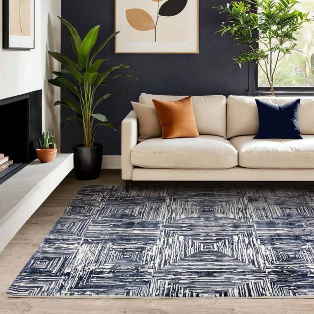 Kuza 160x230cm Portrait Navy Rug - image 1