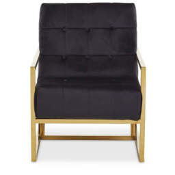 Hana Black Velvet Chair With Gold Frame - thumbnail 2