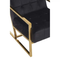 Hana Black Velvet Chair With Gold Frame - thumbnail 6