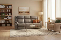 Leon Grey Tech Fabric 3 Seater Electric Reclining Sofa With Fold Down Cup Holders & USB/C Charging Ports - thumbnail 3