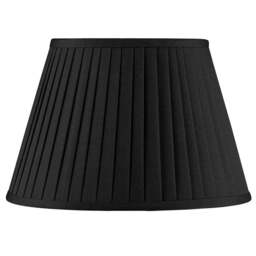 Lyndon 30cm Black Silk Mix Knife Pleat Tapered Lampshade - thumbnail 1