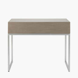 Ambroso Grey Wash Mango Wood and Silver Metal 2 Drawer Dressing Table - thumbnail 4