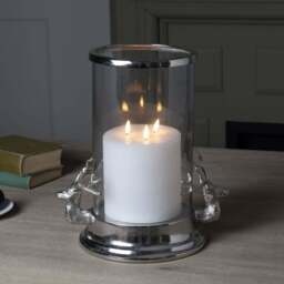 Silver Stag Heads Hurricane Lantern - thumbnail 2