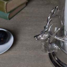 Silver Stag Heads Hurricane Lantern - thumbnail 4