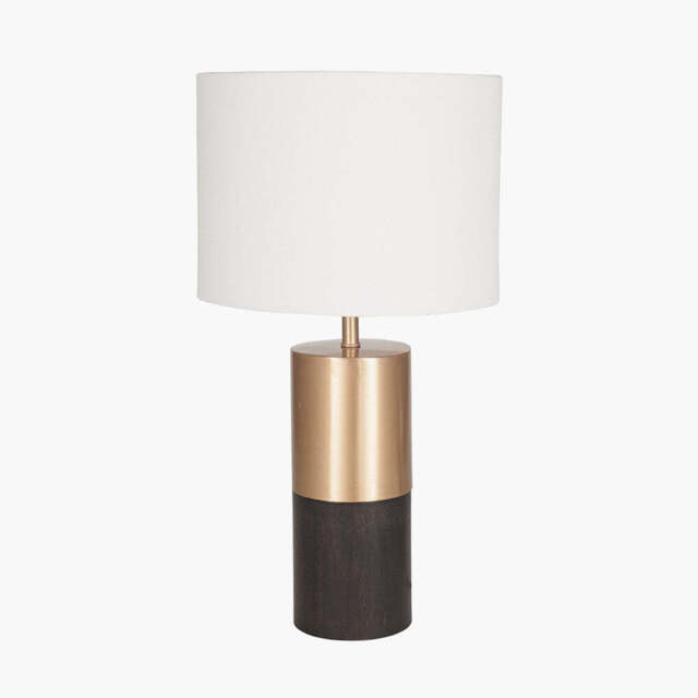 Etosha Dark Wood and Gold Metal Table Lamp - image 1