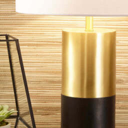 Etosha Dark Wood and Gold Metal Table Lamp - thumbnail 4