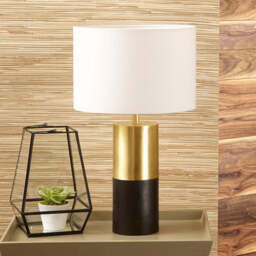 Etosha Dark Wood and Gold Metal Table Lamp - thumbnail 3