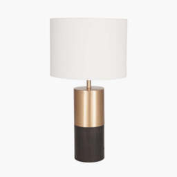 Etosha Dark Wood and Gold Metal Table Lamp - thumbnail 1