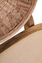 Cebu Beige Fabric and White Wash Elm Wood Dining Chair - thumbnail 2
