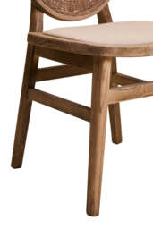 Cebu Beige Fabric and White Wash Elm Wood Dining Chair - thumbnail 3