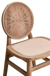 Cebu Beige Fabric and White Wash Elm Wood Dining Chair - thumbnail 4