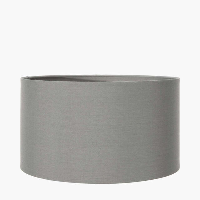 Harry 30cm Steel Grey Cotton Mix Cylinder Lampshade - image 1