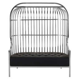 Eliza Two Seat Dome Cage Silver Sofa - thumbnail 5