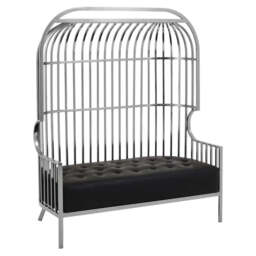 Eliza Two Seat Dome Cage Silver Sofa - thumbnail 2