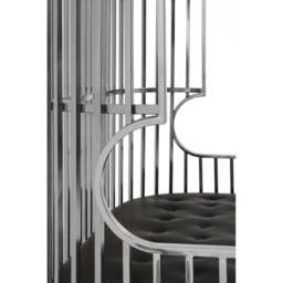 Eliza Two Seat Dome Cage Silver Sofa - thumbnail 4