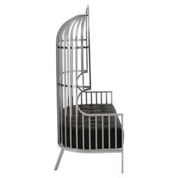 Eliza Two Seat Dome Cage Silver Sofa - thumbnail 6