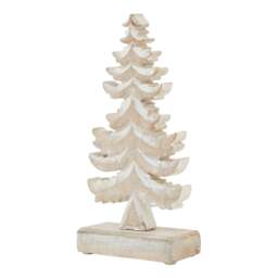 White Wash Collection Wooden Tiered Tree Decoration - thumbnail 1