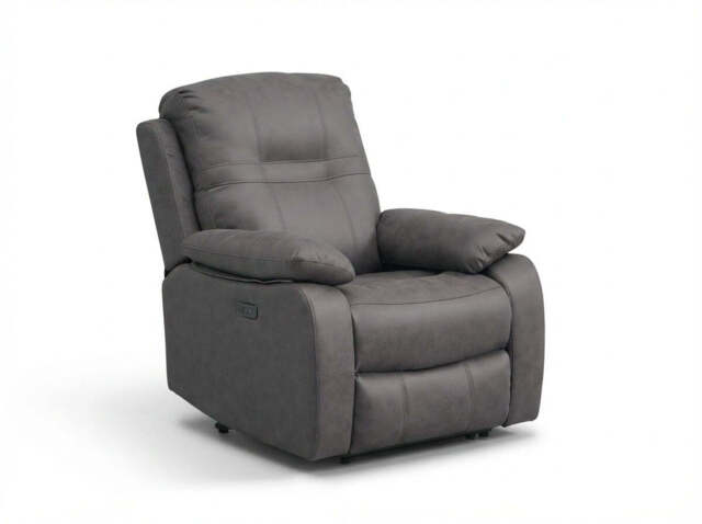 Jackson Grey Lay-Z-Boy Style Fabric Power Recliner Armchair - image 1