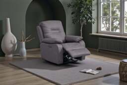 Jackson Grey Lay-Z-Boy Style Fabric Power Recliner Armchair - thumbnail 2