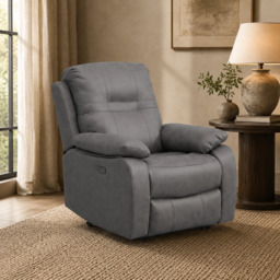Jackson Grey Lay-Z-Boy Style Fabric Power Recliner Armchair - thumbnail 1