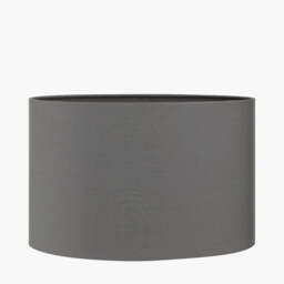 Mia 30cm Steel Grey Oval Cotton Mix Lampshade - thumbnail 1