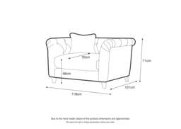 Model 25 - Armchair Velvet Midnight Blue  - thumbnail 3