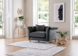 Model 25 - Armchair Velvet Midnight Blue  - thumbnail 2