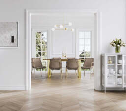 CARLO TAUPE / GOLD / ARMS DINING CHAIR (Set Of 2) - thumbnail 2