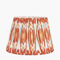 Izara 40cm Cinnamon Ikat Patterned Mushroom Pleat Tapered Lampshade - thumbnail 2