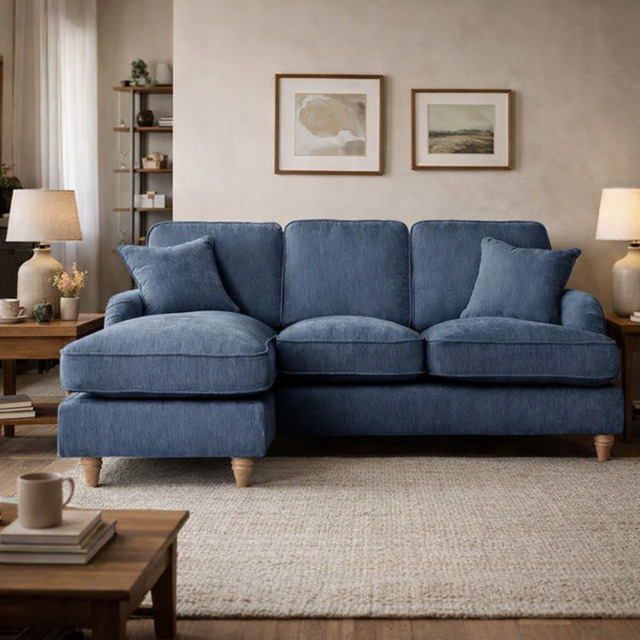 Left Hand Chaise Sofa Manhattan Navy The Great Sofa Company - Piper - Vienna - Arthur - Emeline - Swift - Morris - image 1