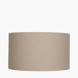 Henry 30cm Taupe Handloom Cylinder Lampshade - thumbnail 1