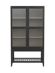Barwick Charcoal & Soft Natural 2 Door 1 Drawer Glazed Cabinet - thumbnail 5