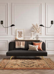 BURLINGTON SOFA BED BLACK VELVET / BRUSHED GOLD - thumbnail 3