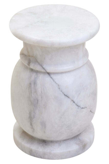 Zoro White Marble Stool And Side Table - image 1