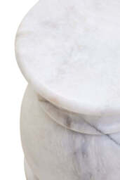 Zoro White Marble Stool And Side Table - thumbnail 3