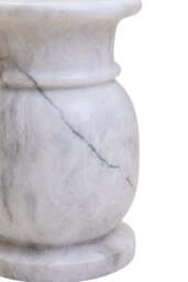 Zoro White Marble Stool And Side Table - thumbnail 6