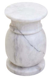 Zoro White Marble Stool And Side Table - thumbnail 1