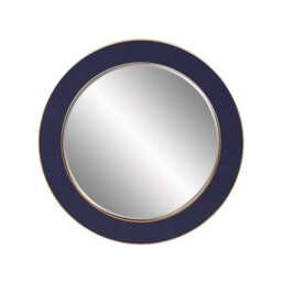 Wosley Blue Round Mirror