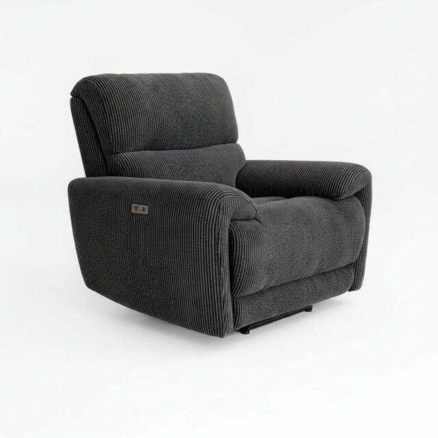 Cairo Black Lay-Z-Boy Style Fabric Power Recliner Chair - image 1