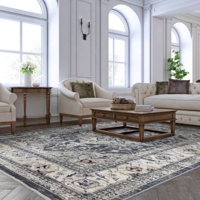 Sovereign 240x330cm Charcoal Medallion Rug - image 1