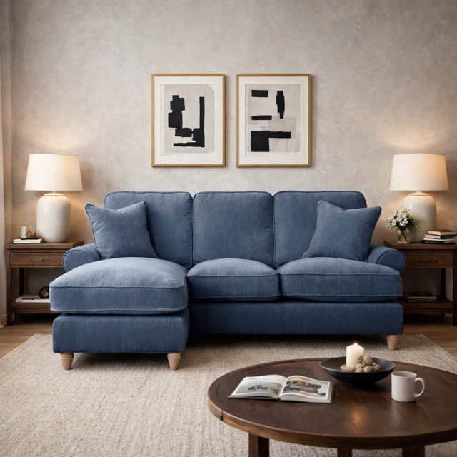 Left Hand Chaise Sofa Manhattan Navy The Great Sofa Company - Victoria - Bromfield - Lola - Alfie - Mari - Longfellow - Duresta Style - image 1