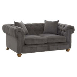 Spencer 2 Seat Grey Fabric Sofa - thumbnail 2