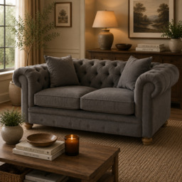 Spencer 2 Seat Grey Fabric Sofa - thumbnail 1