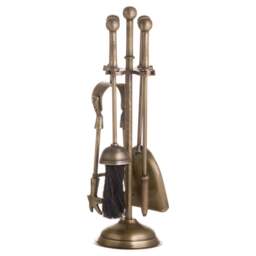Ball Topped Companion Set In Antique Brass - thumbnail 1
